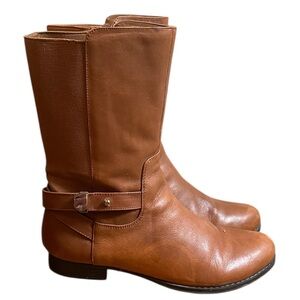 Issac Mizrahi Live Trolley Mid Shaft Boots in the color Saddle. 8-1/2 W